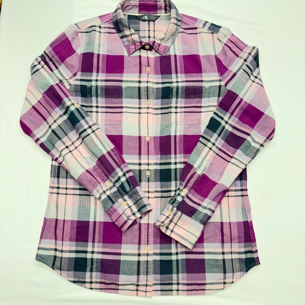 The North Face Pink and Pink Plaid Button Down Shirt